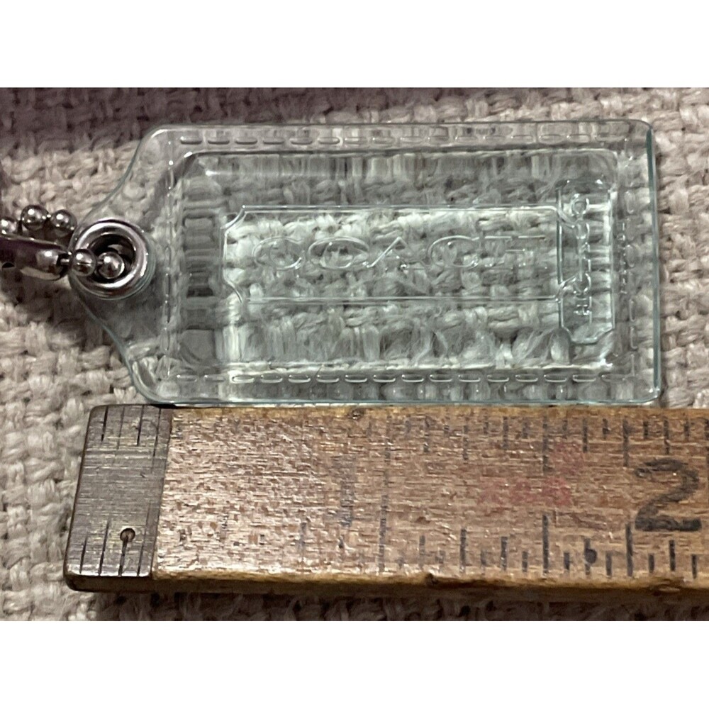 COACH Poppy 2” Blue Acrylic Plastic Key Bag Charm Hangtag Rare